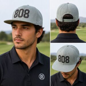 G/FORE 808 Aloha Golf Snapback Hat Light Sage Green Performance Cap EUC
